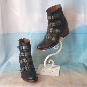 Freebird Sloan boots 9 black leather low heel